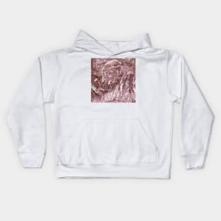 Rose gold marble rush - blush pink Kids Hoodie